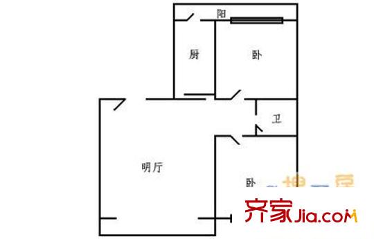 怡園小區(qū) 2室 戶型圖