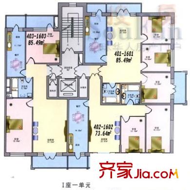 文化家園戶型圖2室1廳1衛(wèi)1廚