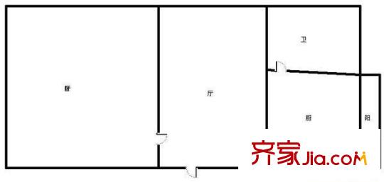 果園小區(qū) 1室 戶型圖