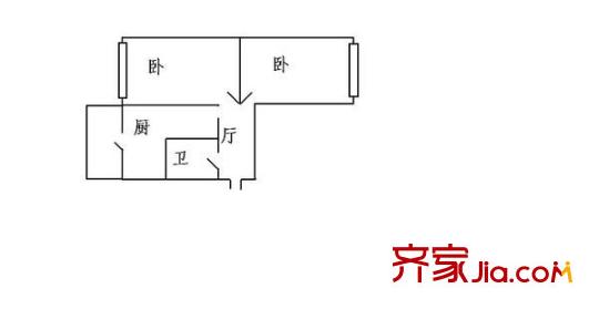 果園小區(qū) 2室 戶型圖