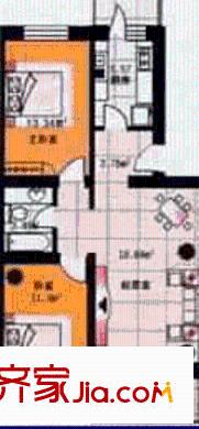 陽光綠色家園戶型圖2室1廳1衛(wèi)1廚
