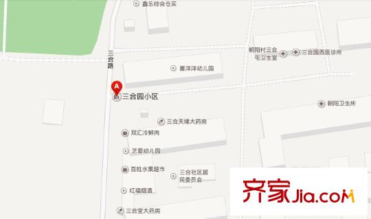 三合園小區(qū)交通圖哈爾濱  