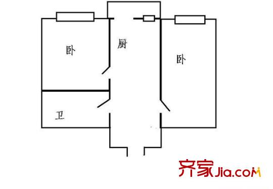 林機(jī)小區(qū) 2室 戶型圖