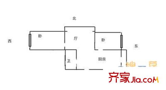 怡園小區(qū) 2室 戶型圖