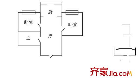 怡園小區(qū) 2室 戶型圖