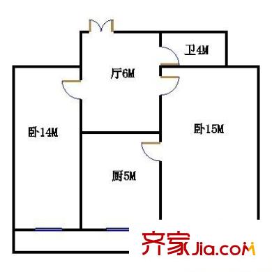 怡園小區(qū) 2室 戶型圖