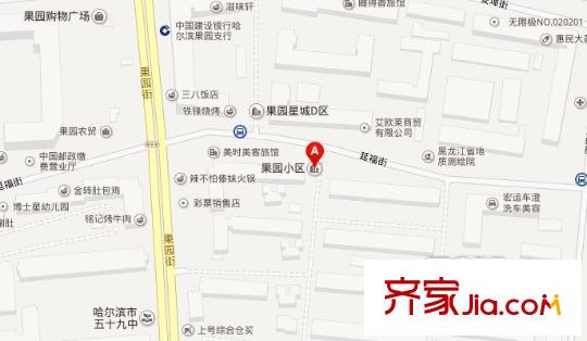 果園小區(qū)交通圖哈爾濱  
