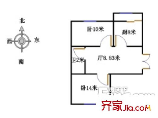 苗圃小區(qū)戶型圖戶型圖 2室1廳1衛(wèi)1廚
