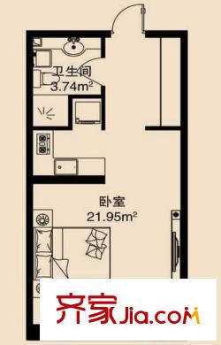 泰和軒戶型圖戶型 使用面積25.69平方米 1室1衛(wèi)1廚