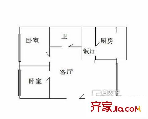 科技公寓2室1廳1衛(wèi)1廚