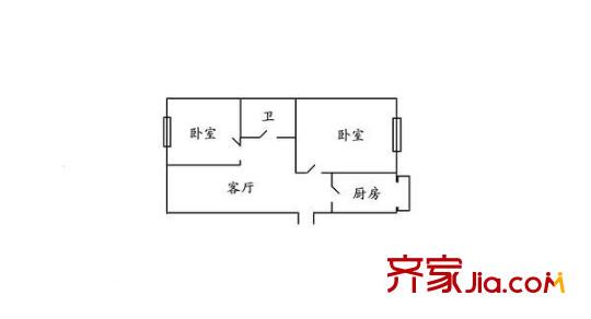 八棟樓小區(qū) 2室 戶型圖
