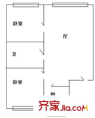 電塔小區(qū) 2室 戶型圖