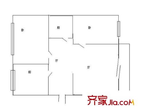 保健新區(qū) 2室 戶(hù)型圖