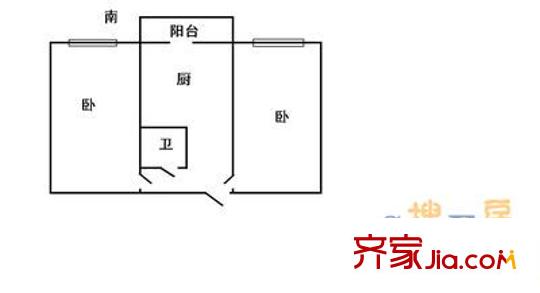 哈電東升家園戶型圖東升家園 2室 戶型圖 2室1廳1衛(wèi)1廚