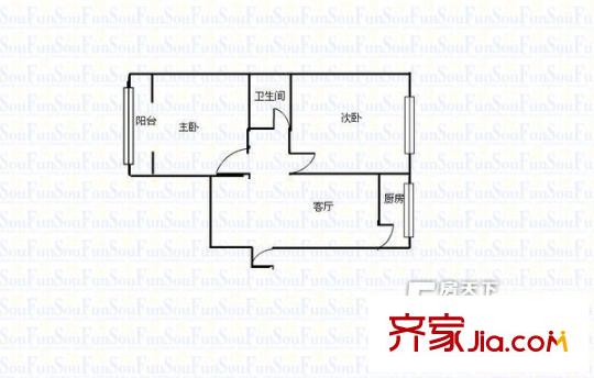 測繪局家屬樓戶型圖繪測局家屬樓 2室1廳1衛(wèi)1廚