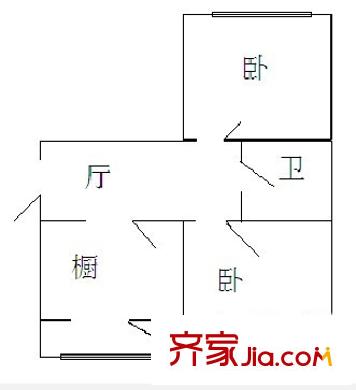 八棟樓小區(qū) 2室 戶型圖
