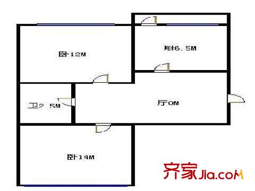 職工大院 2室 戶型圖