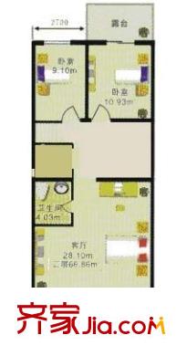 綠海田園戶型圖戶型圖 2室1廳1衛(wèi)1廚