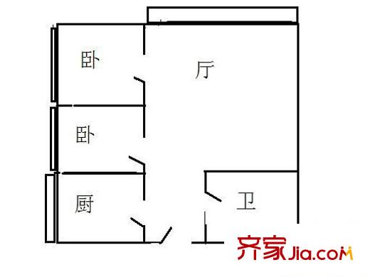 文林小區(qū) 2室 戶型圖