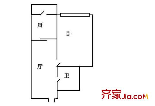 職工大院 1室 戶型圖