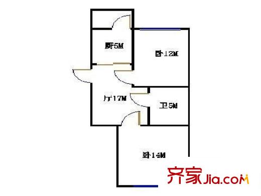 職工大院 2室 戶型圖