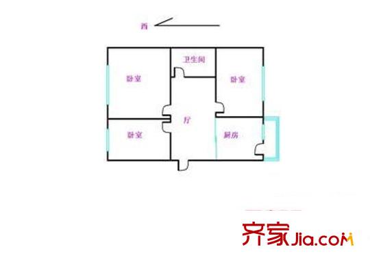 極樂小區(qū) 3室 戶型圖