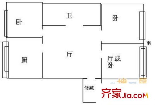 文林小區(qū) 3室 戶型圖