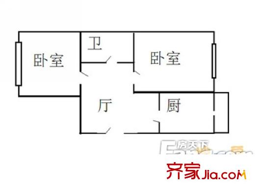 文林小區(qū)戶型圖戶型圖 2室1廳1衛(wèi)1廚