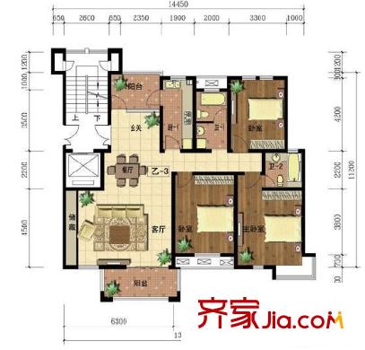 世貿(mào)濱江新城3室2廳2衛(wèi)1廚