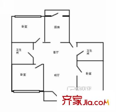 盛世桃園戶型圖戶型圖 3室1廳2衛(wèi)1廚