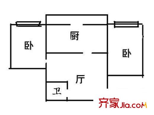 沙曼小區(qū) 2室 戶型圖