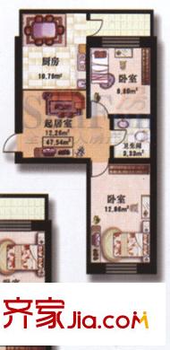 福泰名苑2室1廳1衛(wèi)1廚