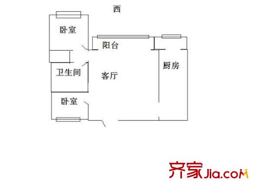 大眾嘉園 2室 戶型圖