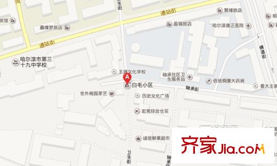 白毛小區(qū)交通圖哈爾濱  