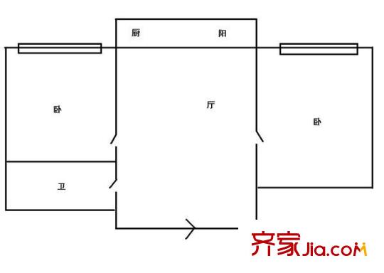 樂東嘉園小區(qū) 2室 戶型圖