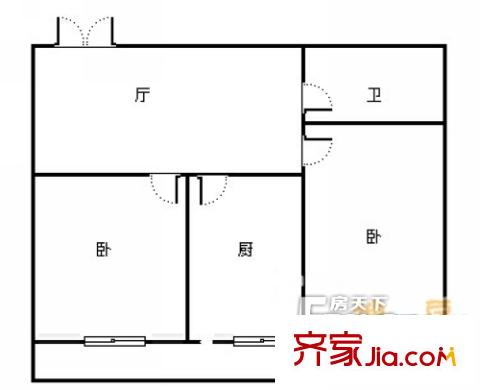 樂東嘉園戶型圖戶型圖 2室1廳1衛(wèi)1廚