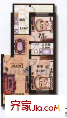 福泰名苑2室1廳1衛(wèi)1廚