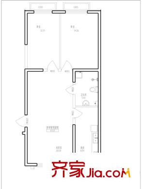 鳳凰灣戶型圖C戶型圖 2室1廳1衛(wèi)1廚