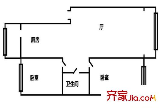 珠江俊景 2室 戶型圖