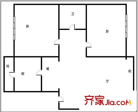 珠江俊景 2室 戶型圖