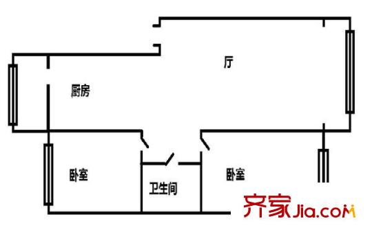 珠江俊景 2室 戶型圖