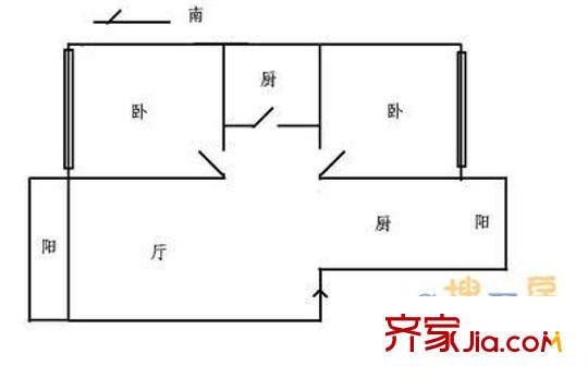 大眾嘉園 2室 戶型圖