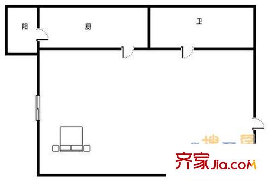 白毛小區(qū) 1室 戶型圖