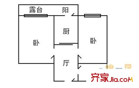 樂東嘉園小區(qū) 2室 戶型圖