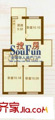 龍埠城市花園戶型圖戶型圖 3室1廳1衛(wèi)1廚