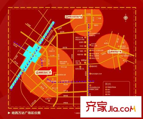 哈西萬達(dá)廣場(chǎng)交通圖區(qū)位圖