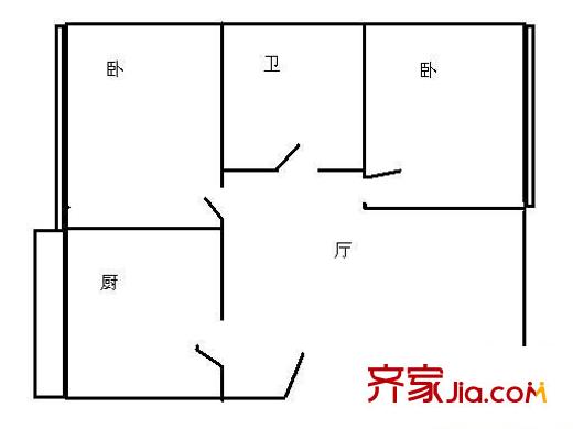 珠江俊景 2室 戶型圖