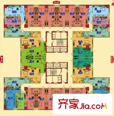 哈西萬達廣場戶型圖B2精裝公寓戶型圖 