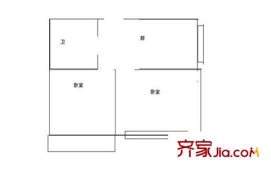 嵩山小區(qū) 2室 戶型圖