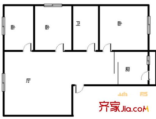 海順新苑 3室 戶型圖